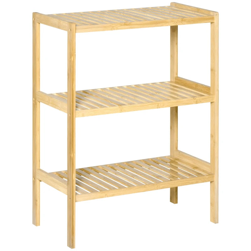 Estantería compacta de bambú para baño, cocina y espacios pequeños