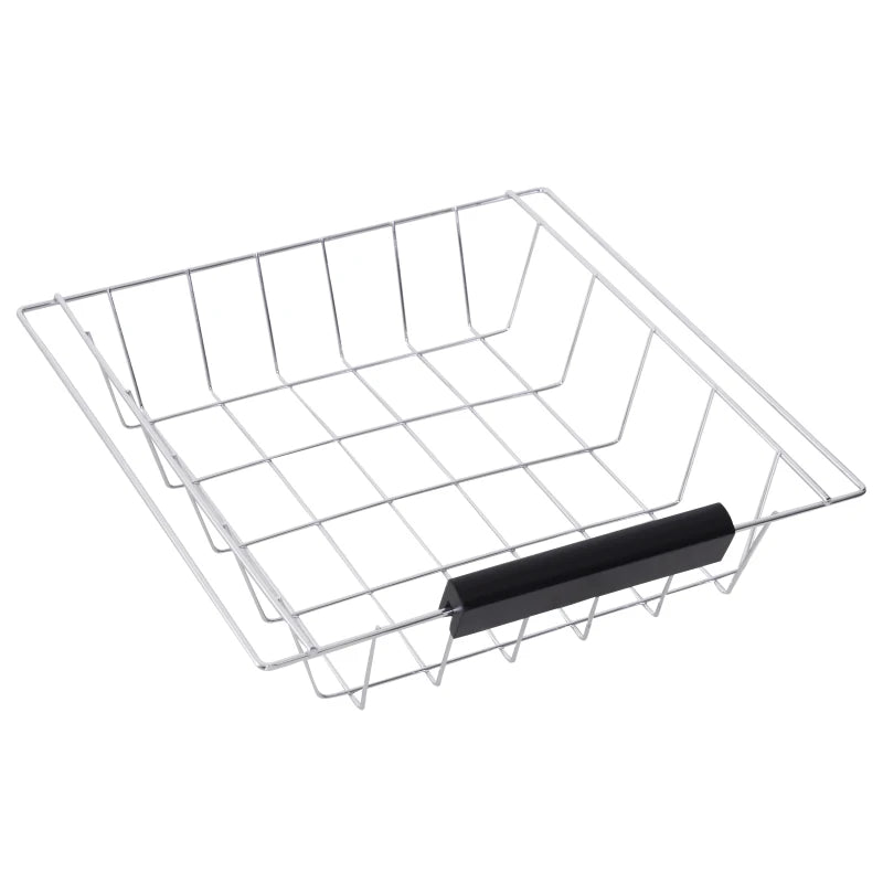 Carrito auxiliar de cocina con ruedas con cajones y cestas — negro y madera