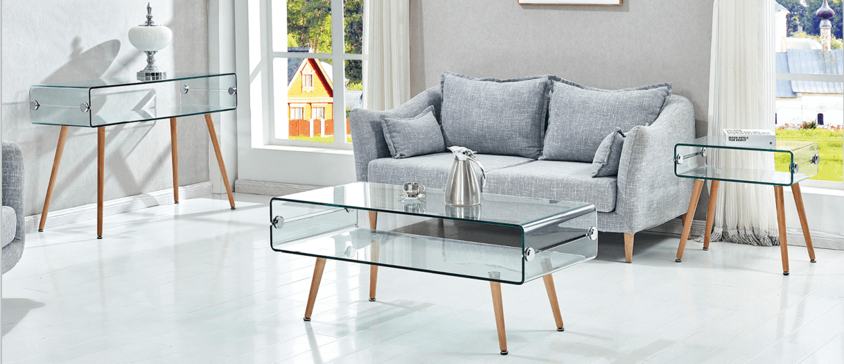 Consola Holanda madera y cristal 120 cm 2
