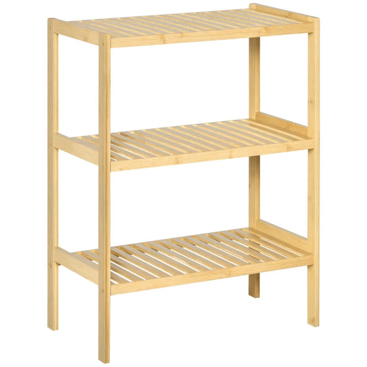 Estantería de bambú compacta de 3 niveles para baño, cocina y espacios pequeños
