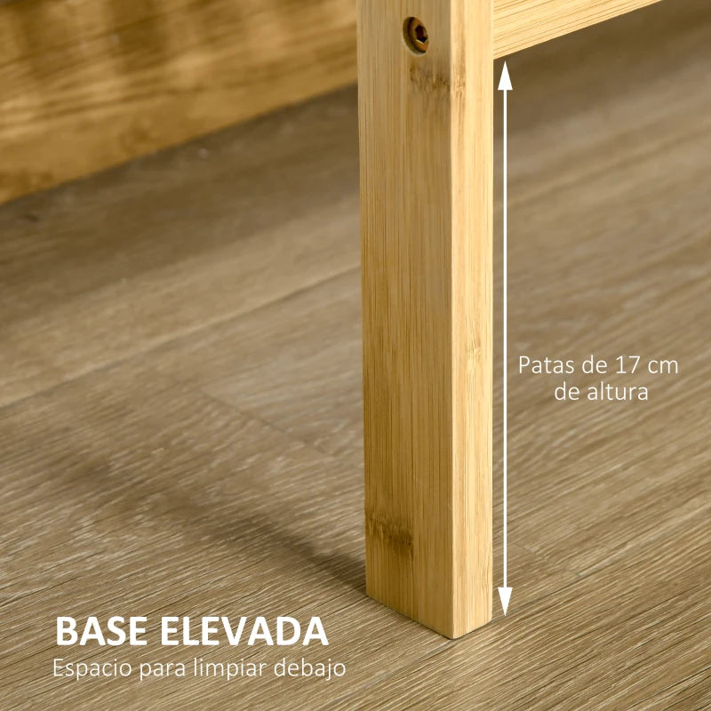 Estantería compacta de bambú para baño, cocina y espacios pequeños