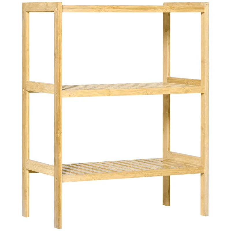 Estantería compacta de bambú para baño, cocina y espacios pequeños