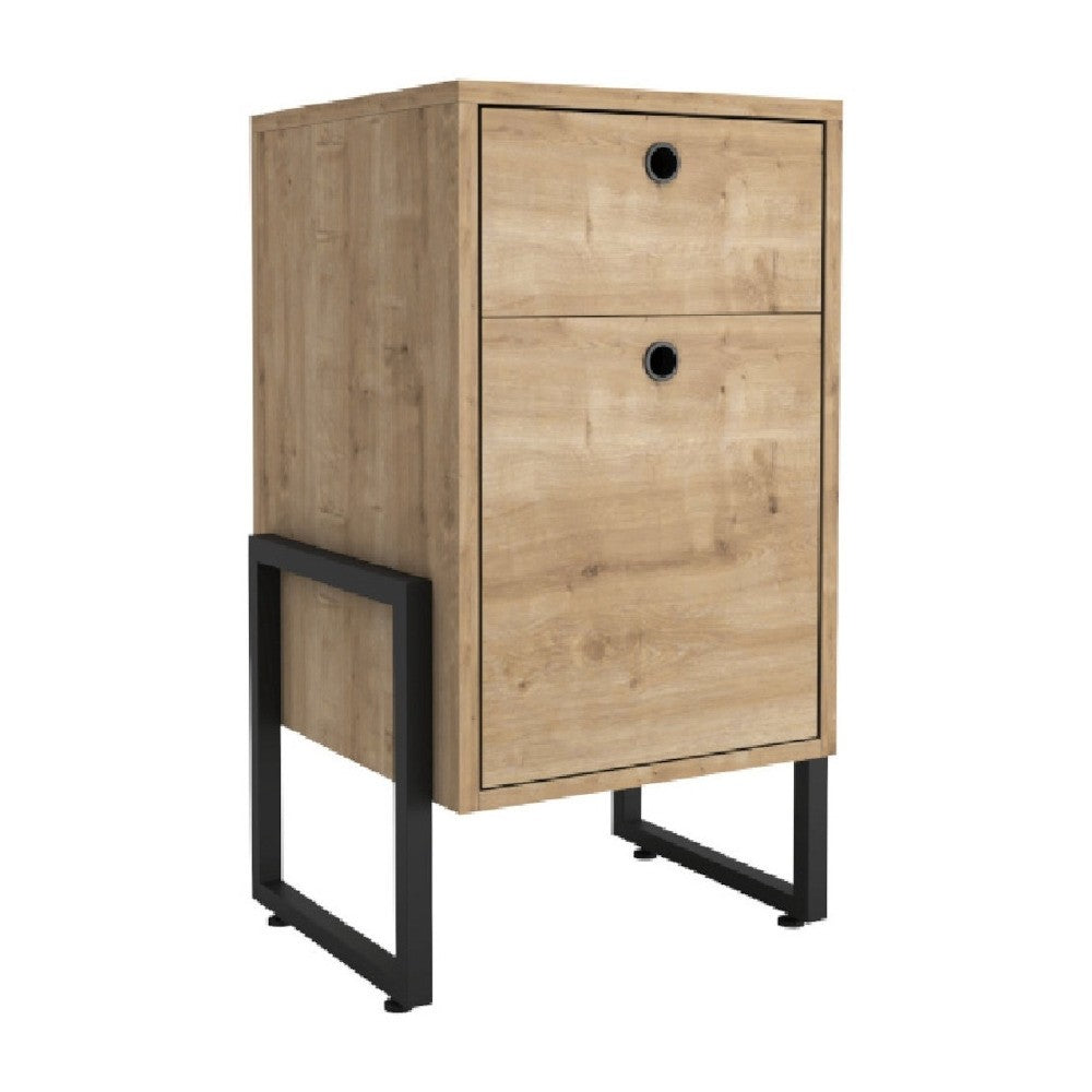 Cajonera auxiliar Wolly color miel con estructura negra
